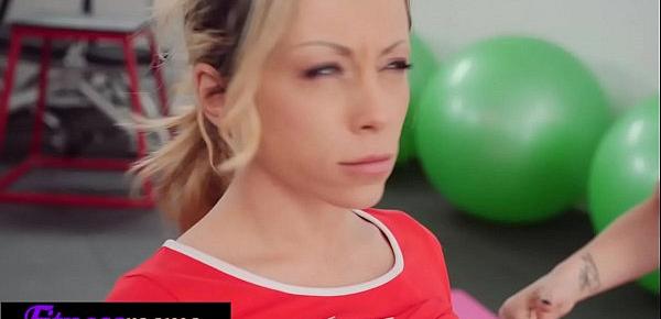 Fitness Rooms Freya Dee and Jennifer Amilton fight for trainer creampie